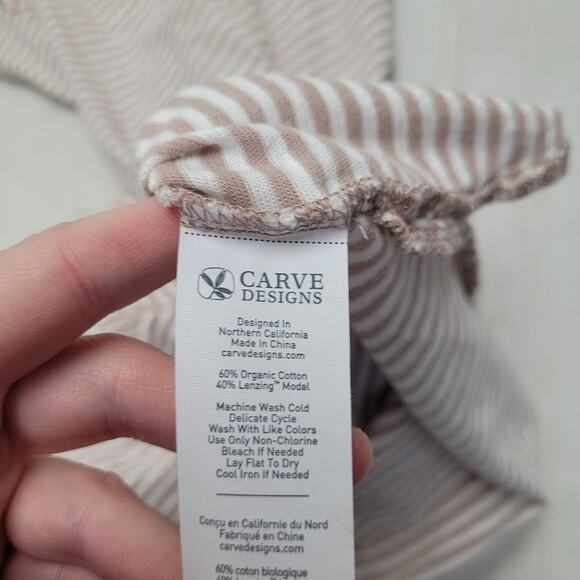 Carve Designs Maeve striped midi dress organic cotton flutter sleeve ruffle - Picture 8 of 8